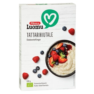 Pirkka Luomu tattarihiutale 650g gluteeniton kalorit ja ravintosisältö - 350 kcal