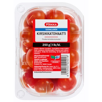 Pirkka suomalainen kirsikkatomaatti 250g kalorit ja ravintosisältö - 25 kcal