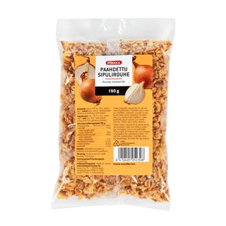 Pirkka paahdettu sipulirouhe 150g kalorit ja ravintosisältö - 571 kcal