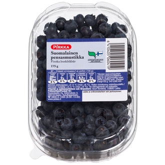 Pirkka suomalainen pensasmustikka 175g kalorit ja ravintosisältö - 60 kcal