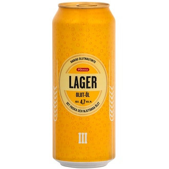 Pirkka lager-olut 4,7% 0,5l kalorit ja ravintosisältö - 30 kcal