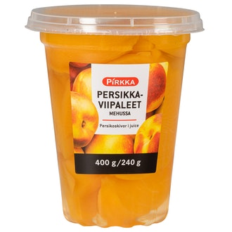 Pirkka persikkaviipaleet mehussa 400g/240g kalorit ja ravintosisältö - 50 kcal