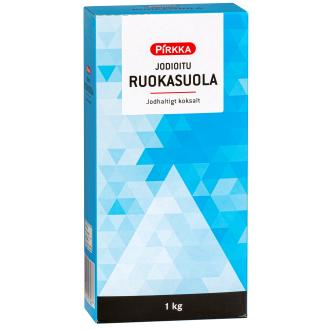 Pirkka jodioitu ruokasuola 1kg kalorit ja ravintosisältö - 0 kcal
