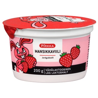 Pirkka mansikkaviili 200g vähälaktoosinen kalorit ja ravintosisältö - 85 kcal