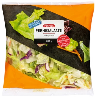 Pirkka perhesalaattisekoitus 300g kalorit ja ravintosisältö - 20 kcal