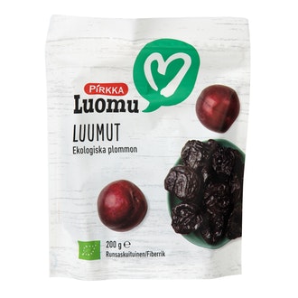 Pirkka Luomu luumu 200g kalorit ja ravintosisältö