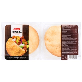 Pirkka pitaleipä 6kpl/400g kalorit ja ravintosisältö