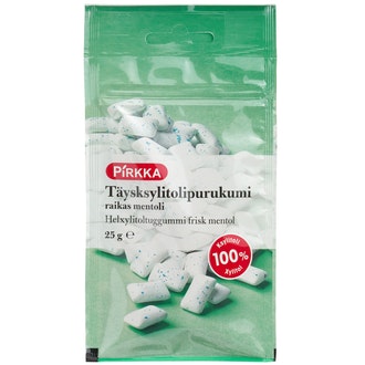 Pirkka täysksylitolipurukumi raikas mentoli 25g kalorit ja ravintosisältö - 173 kcal