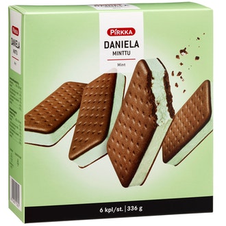 Pirkka Daniela minttu 6kpl/336g kalorit ja ravintosisältö - 295 kcal