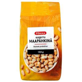 Pirkka kuorittu maapähkinä 150g kalorit ja ravintosisältö