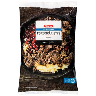Pirkka suomalainen poronkäristys 240g pakaste kalorit ja ravintosisältö - 125 kcal