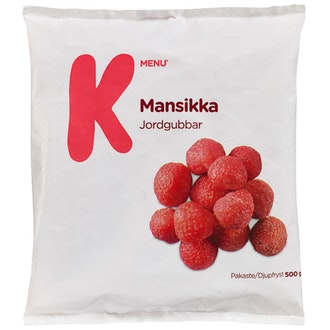 K-Menu mansikka 500g pakaste kalorit ja ravintosisältö