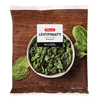 Pirkka lehtipinaatti 200g pakaste kalorit ja ravintosisältö - 22 kcal