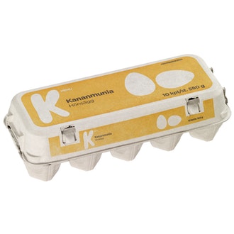 K-Menu kananmunia 10 kpl/580g kalorit ja ravintosisältö - 134 kcal