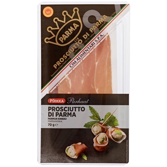 Pirkka Parhaat Prosciutto di Parma Parman kinkku 70g kalorit ja ravintosisältö - 249 kcal