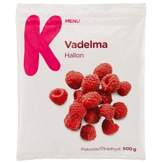 K-Menu vadelma 500g pakaste kalorit ja ravintosisältö