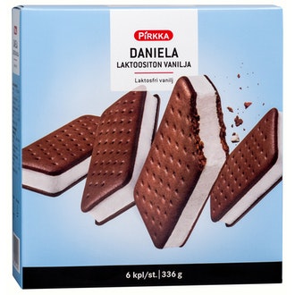 Pirkka Daniela laktoositon vanilja 6 kpl/336g kalorit ja ravintosisältö - 292 kcal