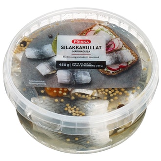 Pirkka silakkarullat marinadissa 450g/250g kalorit ja ravintosisältö - 201 kcal