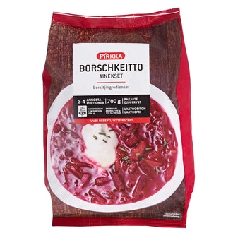 Pirkka borschkeittoainekset 700g pakaste kalorit ja ravintosisältö - 30 kcal