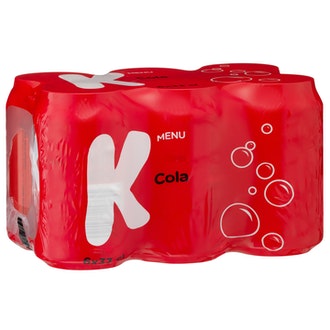 K-Menu Cola 0,33l 6-pack kalorit ja ravintosisältö - 43 kcal