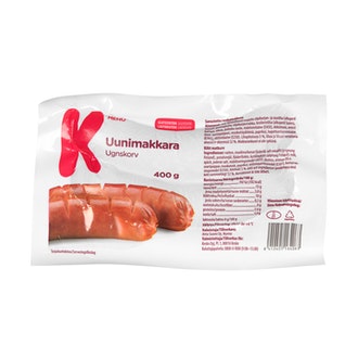K-Menu uunimakkara 400g kalorit ja ravintosisältö