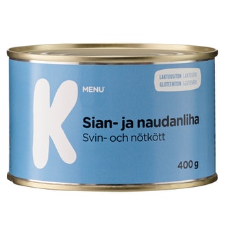 K-Menu sian- ja naudanliha 400g kalorit ja ravintosisältö - 280 kcal