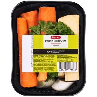 Pirkka keittojuurekset 300g kalorit ja ravintosisältö - 35 kcal