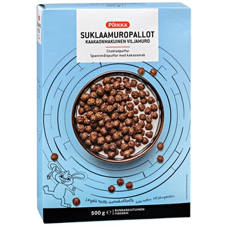Pirkka suklaamuropallot 500g kalorit ja ravintosisältö - 374 kcal