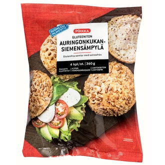 Pirkka gluteeniton auringonkukansiemensämpylä 4kpl/360g pakaste kalorit ja ravintosisältö - 312 kcal