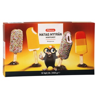 Pirkka Matias Myyrän minipuikot 12kpl/332g kalorit ja ravintosisältö - 303 kcal
