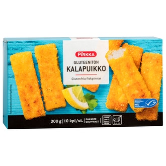 Pirkka gluteeniton kalapuikko 10kpl/300g MSC pakaste kalorit ja ravintosisältö - 174 kcal