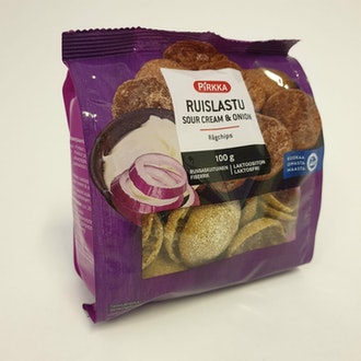 Pirkka ruislastu sourcream&onion 100g kalorit ja ravintosisältö - 311 kcal