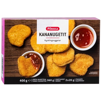 Pirkka kananugetit 400g pakaste kalorit ja ravintosisältö - 242 kcal
