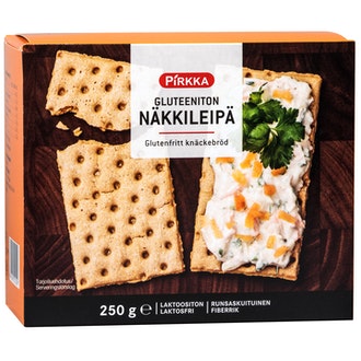 Pirkka gluteeniton näkkileipä 250g kalorit ja ravintosisältö - 369 kcal
