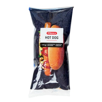 Pirkka hot dog 115g kalorit ja ravintosisältö - 263 kcal