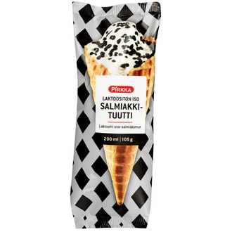 Pirkka laktoositon iso salmiakkituutti 105g/200ml kalorit ja ravintosisältö - 262 kcal