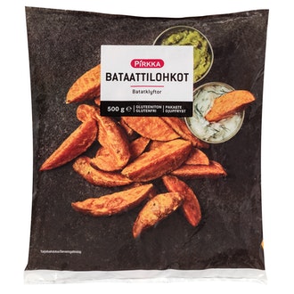 Pirkka bataattilohkot gluteeniton 500g pakaste kalorit ja ravintosisältö - 118 kcal