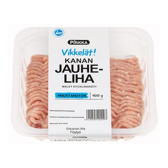 Pirkka Vikkelät kanan jauheliha 400g kalorit ja ravintosisältö - 120 kcal