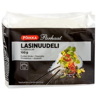 Pirkka Parhaat lasinuudeli 100g kalorit ja ravintosisältö - 350 kcal