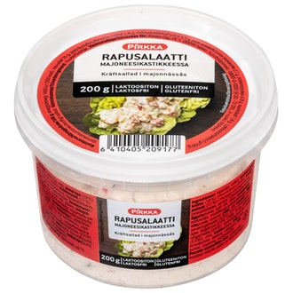 Pirkka rapusalaatti majoneesikastikkeessa 200g laktoositon kalorit ja ravintosisältö - 350 kcal