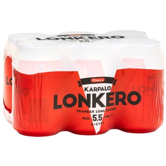 Pirkka karpalolonkero 5,5% 0,33l 6-pack kalorit ja ravintosisältö - 64 kcal