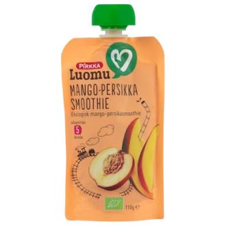 Pirkka Luomu mango-persikkasmoothie 110g 5kk kalorit ja ravintosisältö - 62 kcal