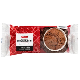 Pirkka gluteeniton suklaamuffini 2kpl/140g kalorit ja ravintosisältö - 478 kcal