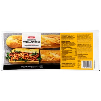 Pirkka esipaistettu vehnäpatonki 2kpl/300g kalorit ja ravintosisältö - 252 kcal