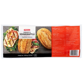 Pirkka esipaistettu vehnäsämpylä 6kpl/300g kalorit ja ravintosisältö - 252 kcal