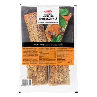 Pirkka esipaistettu kiviuunisiemensämpylä 4kpl/300g kalorit ja ravintosisältö - 262 kcal