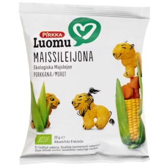 Pirkka Luomu maissileijona 20g 8kk porkkana kalorit ja ravintosisältö - 441 kcal