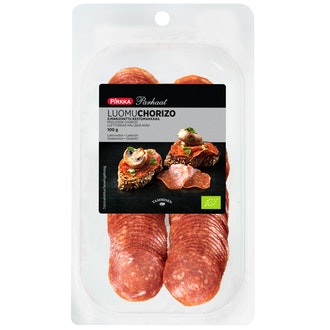 Pirkka Parhaat luomuchorizo 100g kalorit ja ravintosisältö - 298 kcal