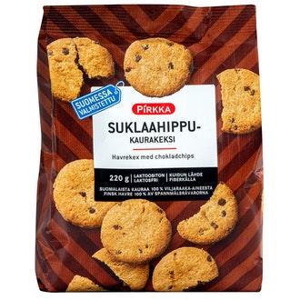 Pirkka suklaahippukaurakeksi 220g kalorit ja ravintosisältö - 451 kcal