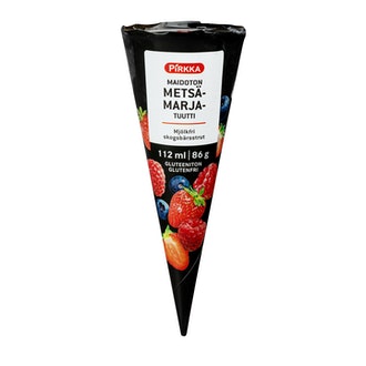 Pirkka maidoton metsämarjatuutti 112ml/86g kalorit ja ravintosisältö - 288 kcal